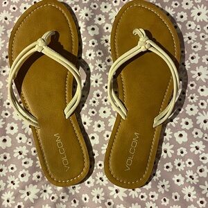 Volcom Women's Brown and Cream Sandals